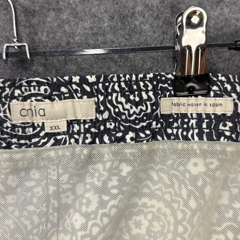 Onia Swim Trunks XXL Navy White Paisley Nylon Mesh Lined Spanish Fabric Shorts